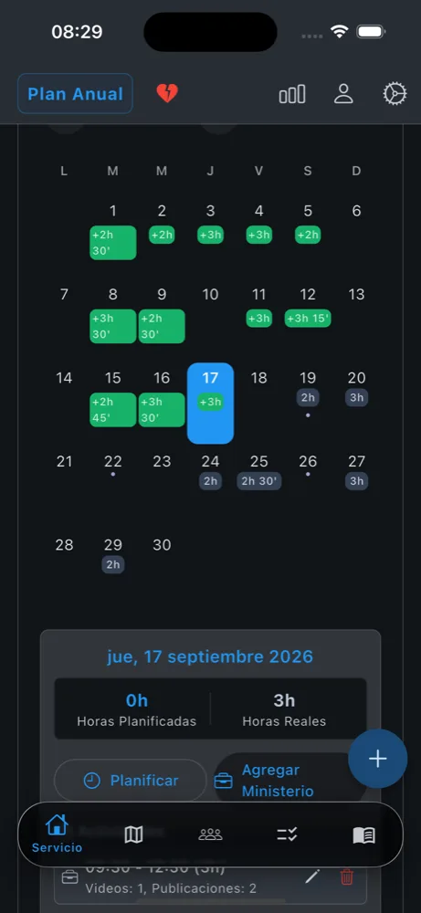 Calendario y planes